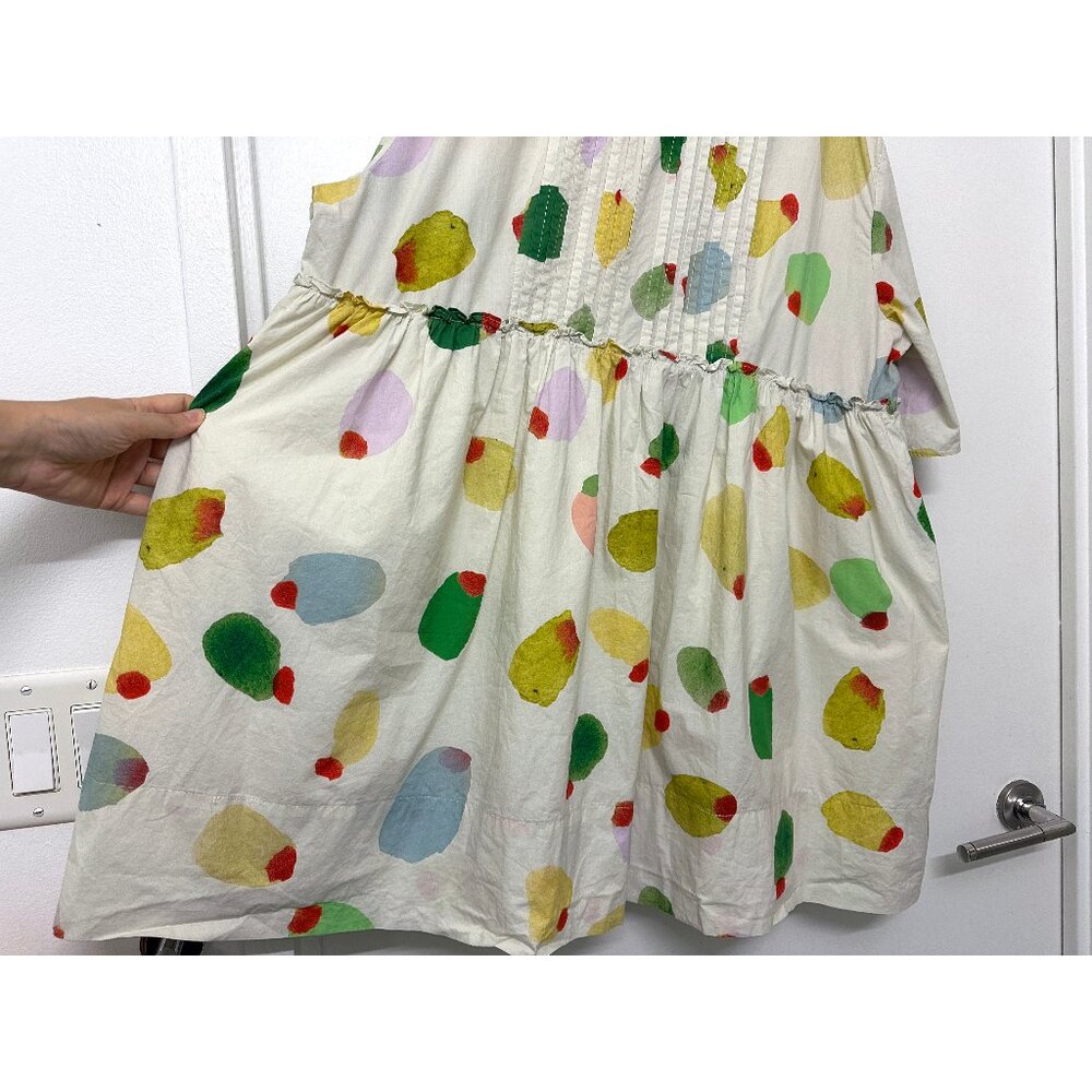 Rachel Antonoff Filthy Martini Olive Print Howard Babydoll Mini Dress L - Picture 12 of 15